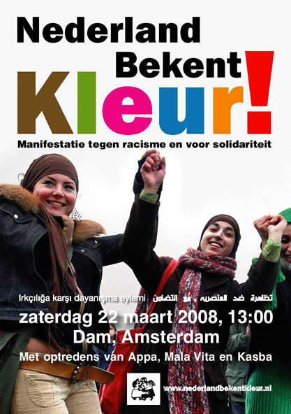 Nederland Bekent Kleur zaterdag 22 maart Dam, Amsterdam