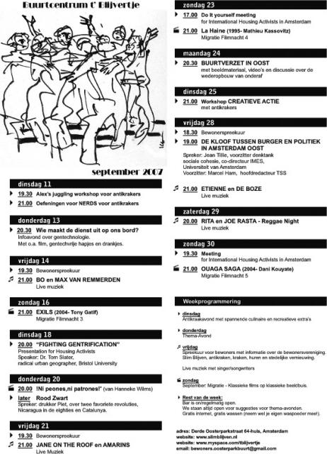 Programma 'tBlijvertje september 2007