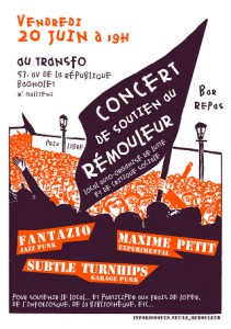 Vendredi 20 juin 2014: Concert de soutien au Rémouleur